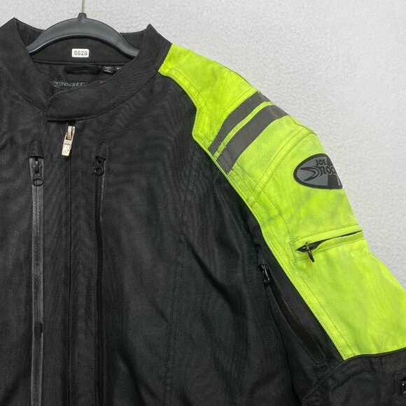 Joe Rocket Motorcycle Jacket Mens XL Green Black Hi Viz Green Armored Liner - Picture 2 of 16